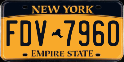 NY license plate FDV7960