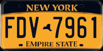 NY license plate FDV7961