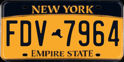 NY license plate FDV7964