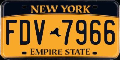 NY license plate FDV7966
