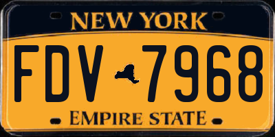 NY license plate FDV7968