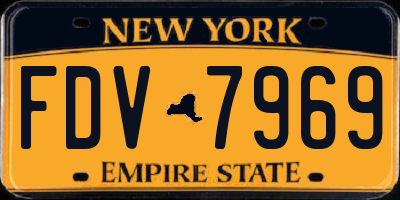 NY license plate FDV7969