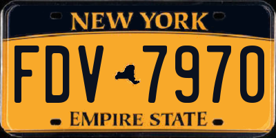 NY license plate FDV7970