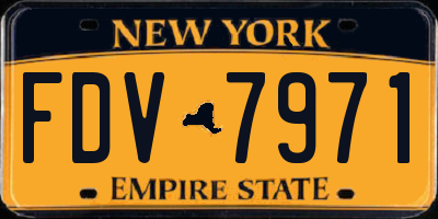 NY license plate FDV7971