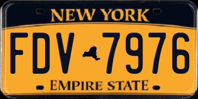 NY license plate FDV7976