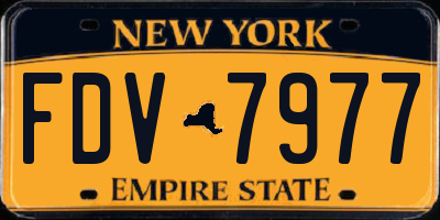 NY license plate FDV7977