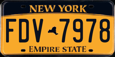 NY license plate FDV7978