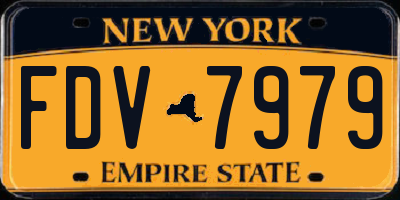 NY license plate FDV7979