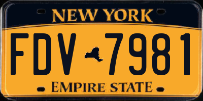 NY license plate FDV7981