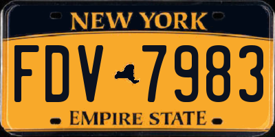 NY license plate FDV7983