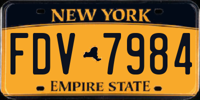 NY license plate FDV7984