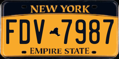 NY license plate FDV7987