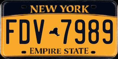 NY license plate FDV7989