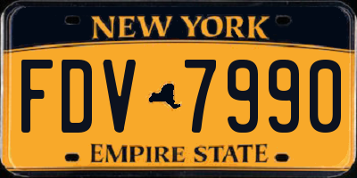 NY license plate FDV7990