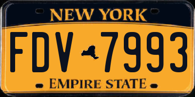 NY license plate FDV7993