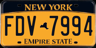 NY license plate FDV7994