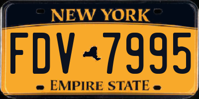 NY license plate FDV7995