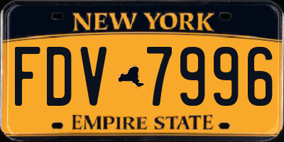 NY license plate FDV7996