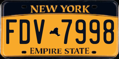 NY license plate FDV7998