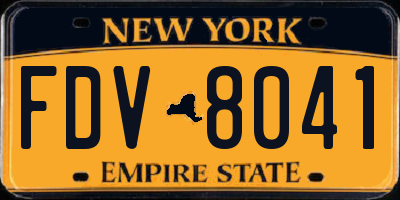 NY license plate FDV8041
