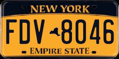 NY license plate FDV8046