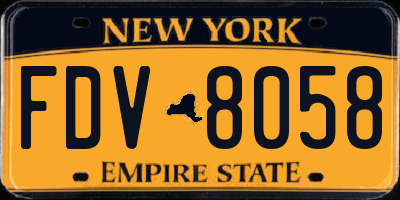 NY license plate FDV8058