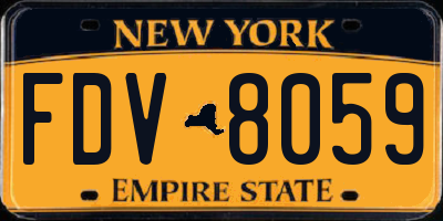 NY license plate FDV8059