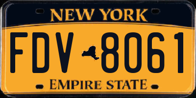 NY license plate FDV8061