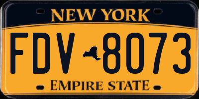 NY license plate FDV8073
