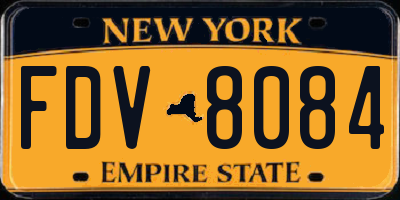 NY license plate FDV8084