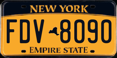 NY license plate FDV8090