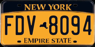 NY license plate FDV8094