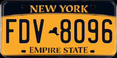 NY license plate FDV8096