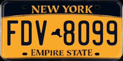 NY license plate FDV8099