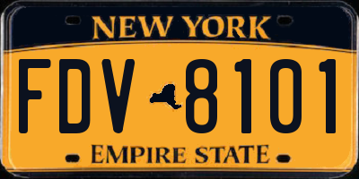 NY license plate FDV8101