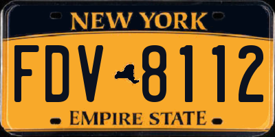 NY license plate FDV8112