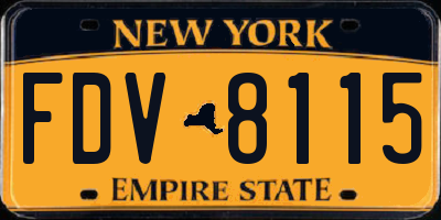 NY license plate FDV8115