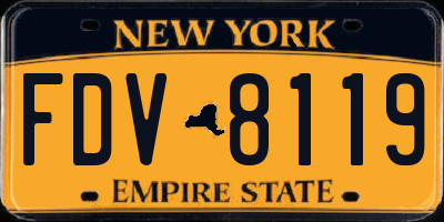 NY license plate FDV8119