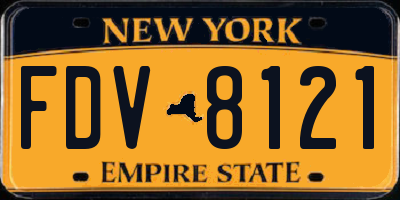 NY license plate FDV8121