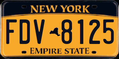 NY license plate FDV8125