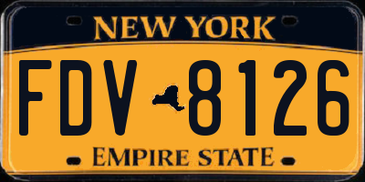 NY license plate FDV8126