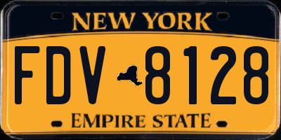 NY license plate FDV8128