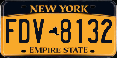 NY license plate FDV8132