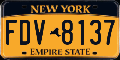 NY license plate FDV8137