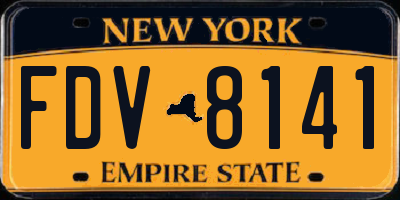 NY license plate FDV8141