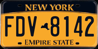 NY license plate FDV8142