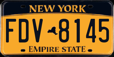 NY license plate FDV8145