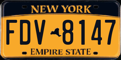 NY license plate FDV8147