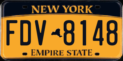 NY license plate FDV8148