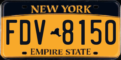 NY license plate FDV8150